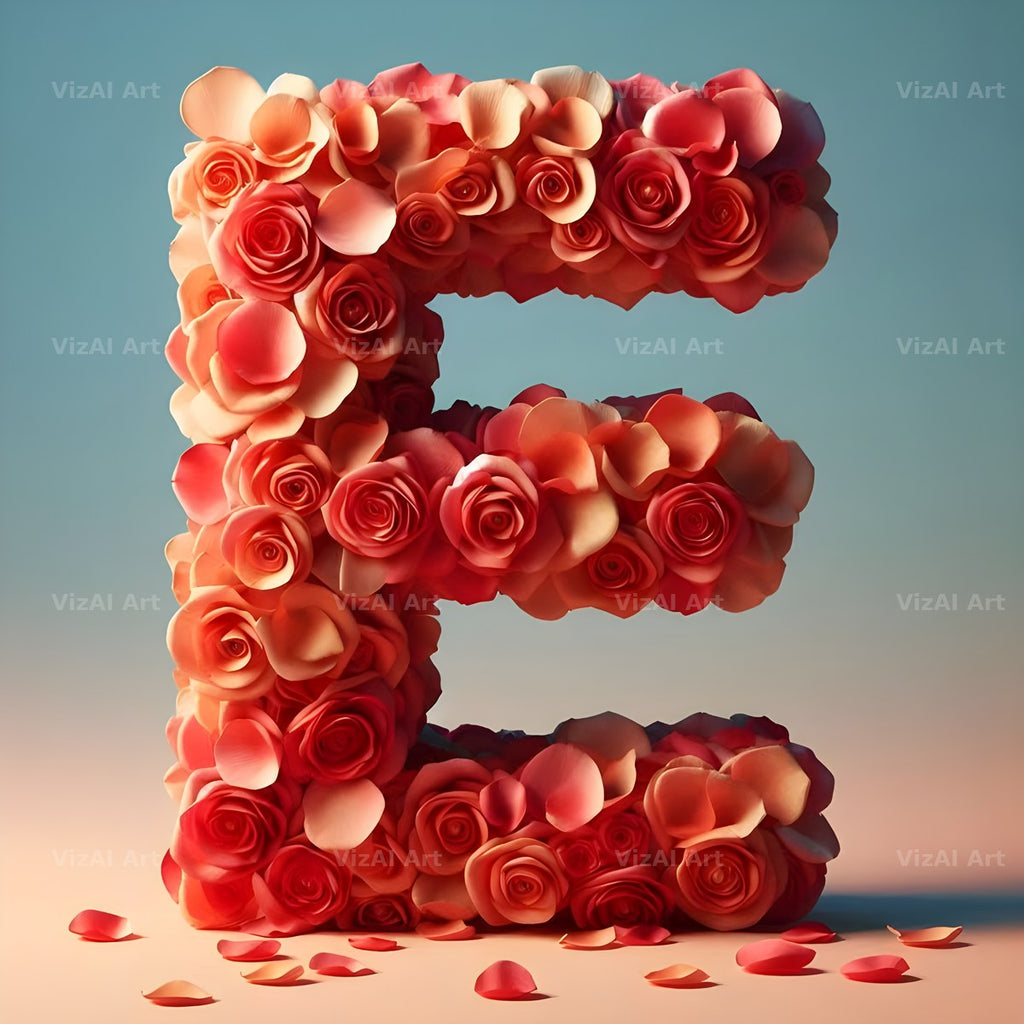 Rose Garden Medley alphabet letter E