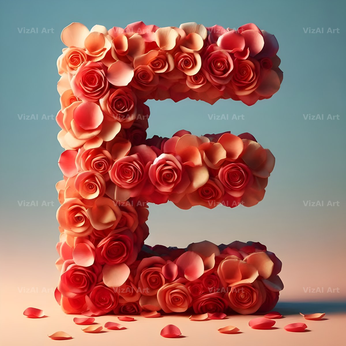 Rose Garden Medley alphabet letter E