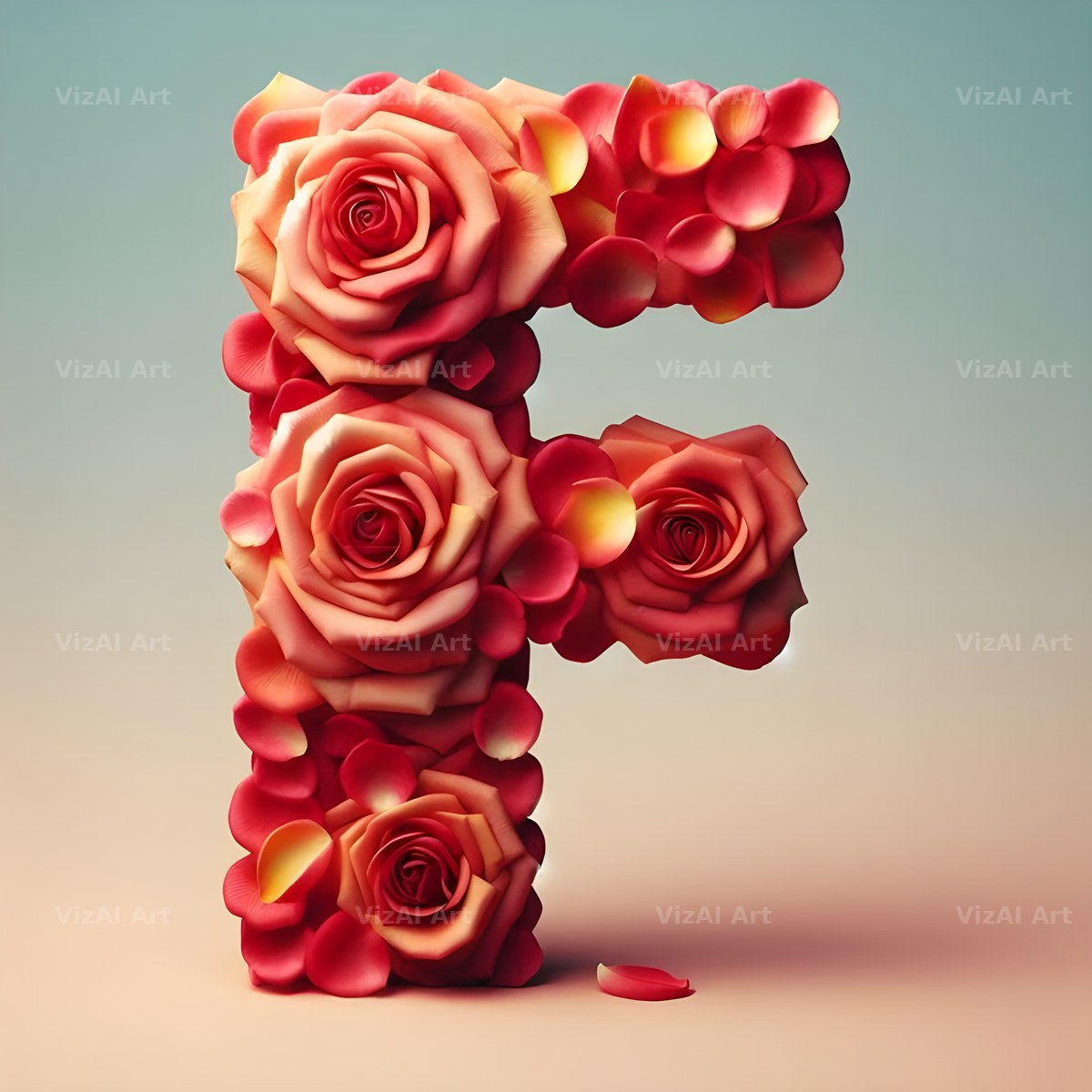 Rose Garden Medley alphabet letter F