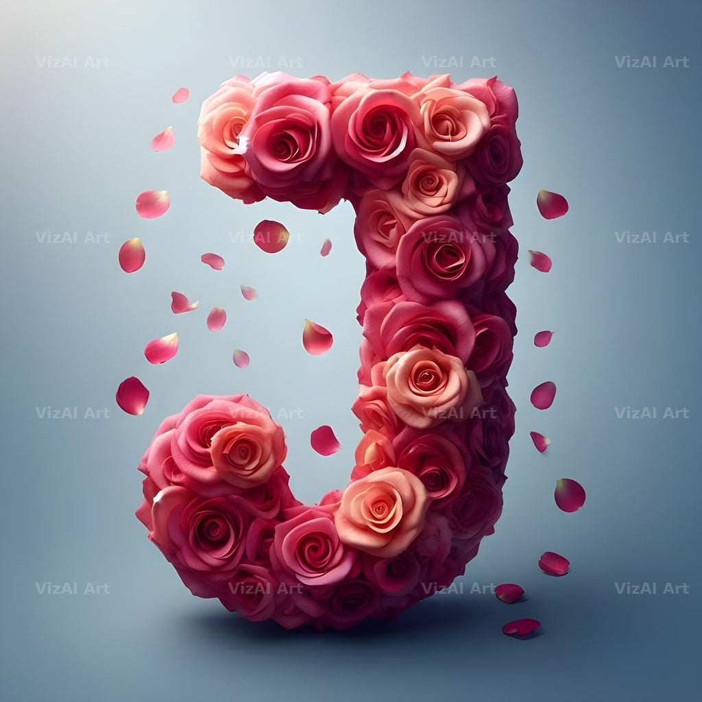 Rose Garden Medley alphabet letter J