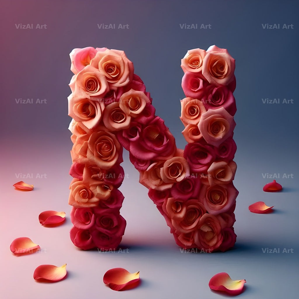 Rose Garden Medley alphabet letter N