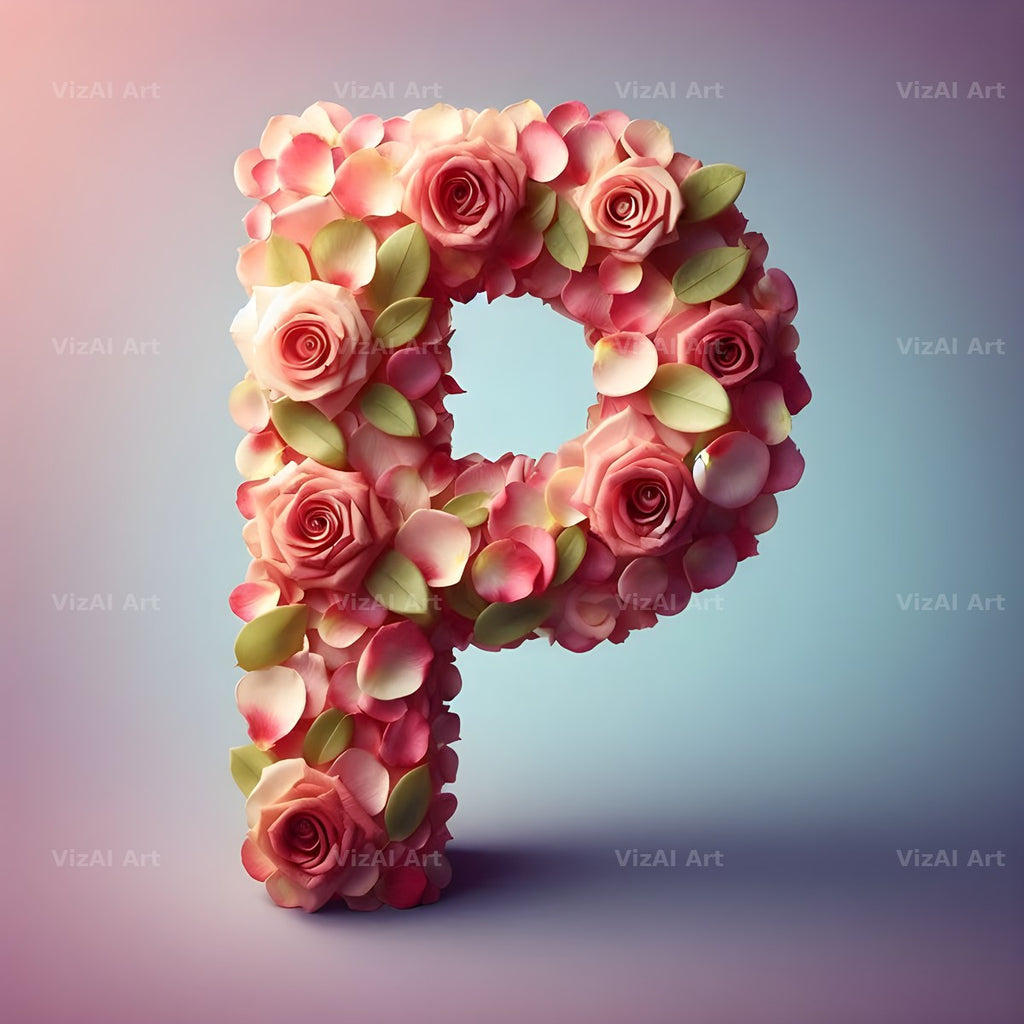 Rose Garden Medley alphabet letter P