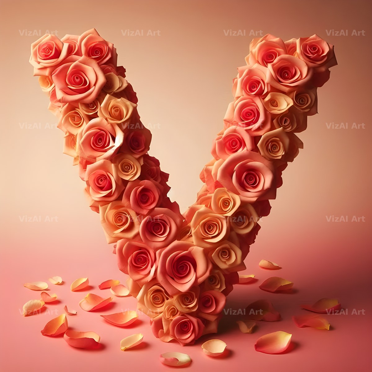 Rose Garden Medley alphabet letter V