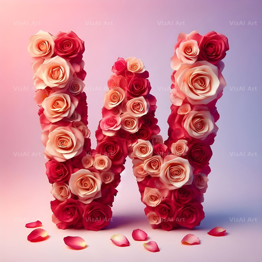 Rose Garden Medley alphabet letter W