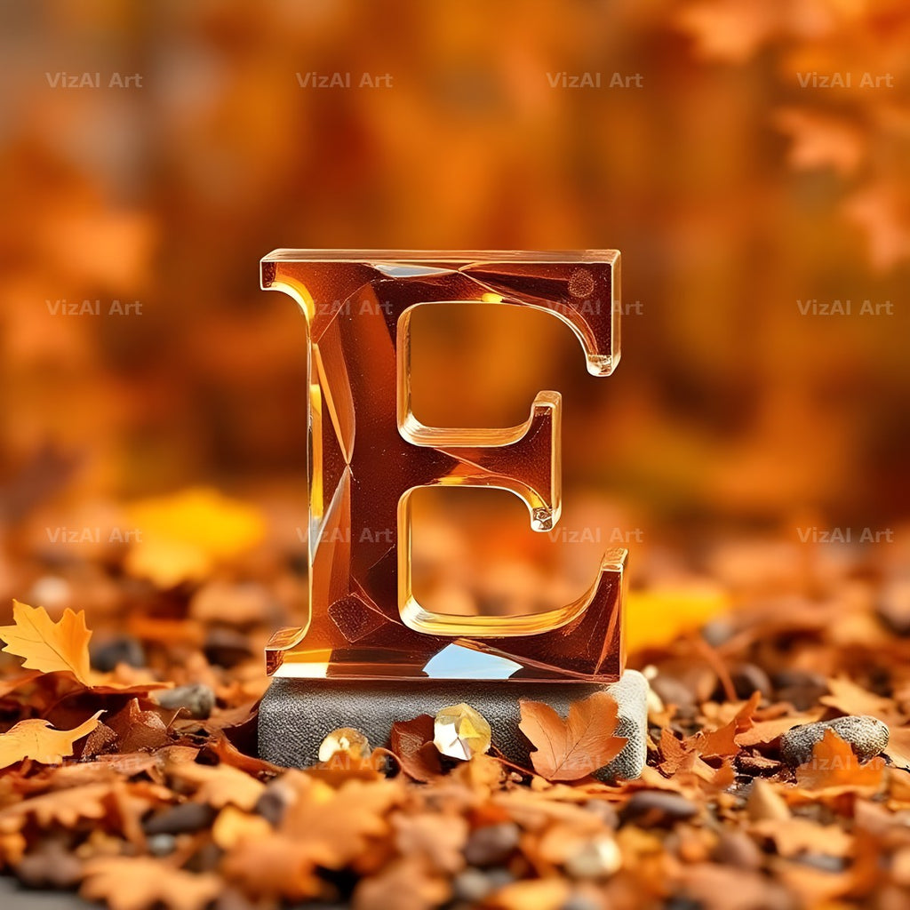 Autumn Maple Glow alphabet letter E