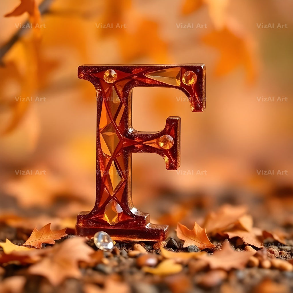 Autumn Maple Glow alphabet letter F