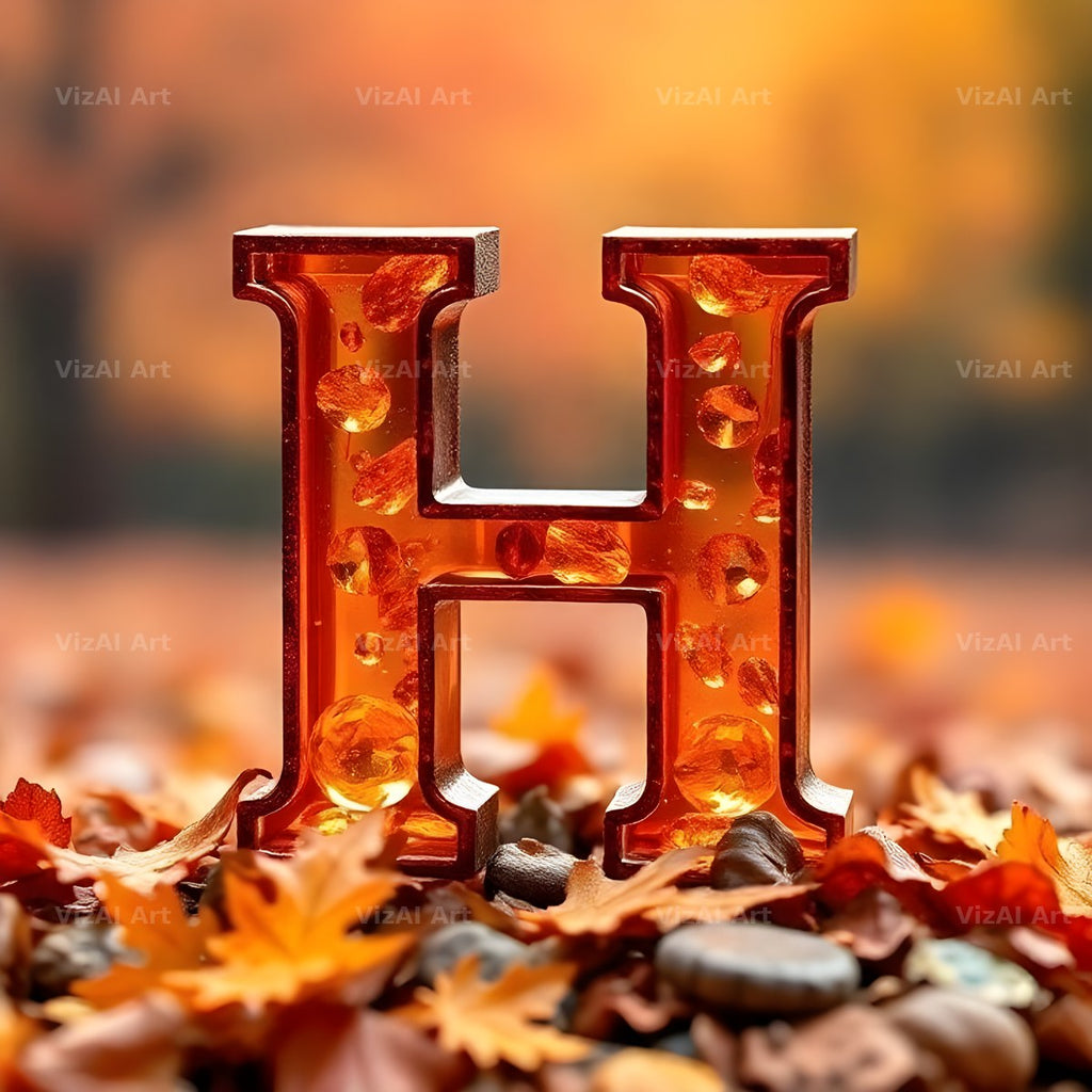 Autumn Maple Glow alphabet letter H