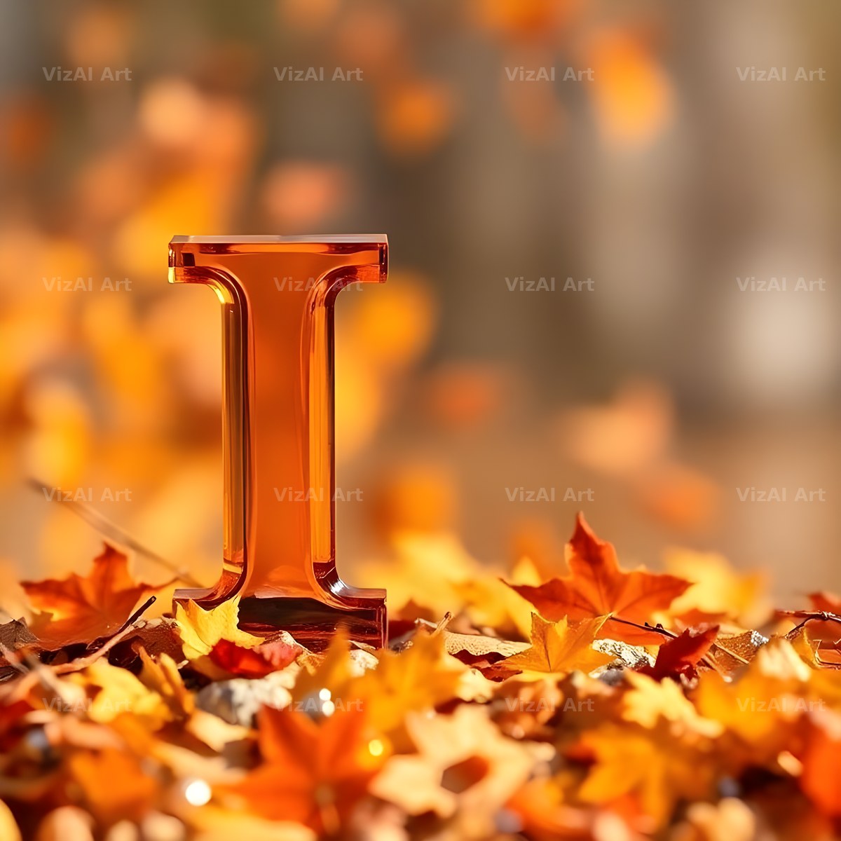 Autumn Maple Glow alphabet letter I