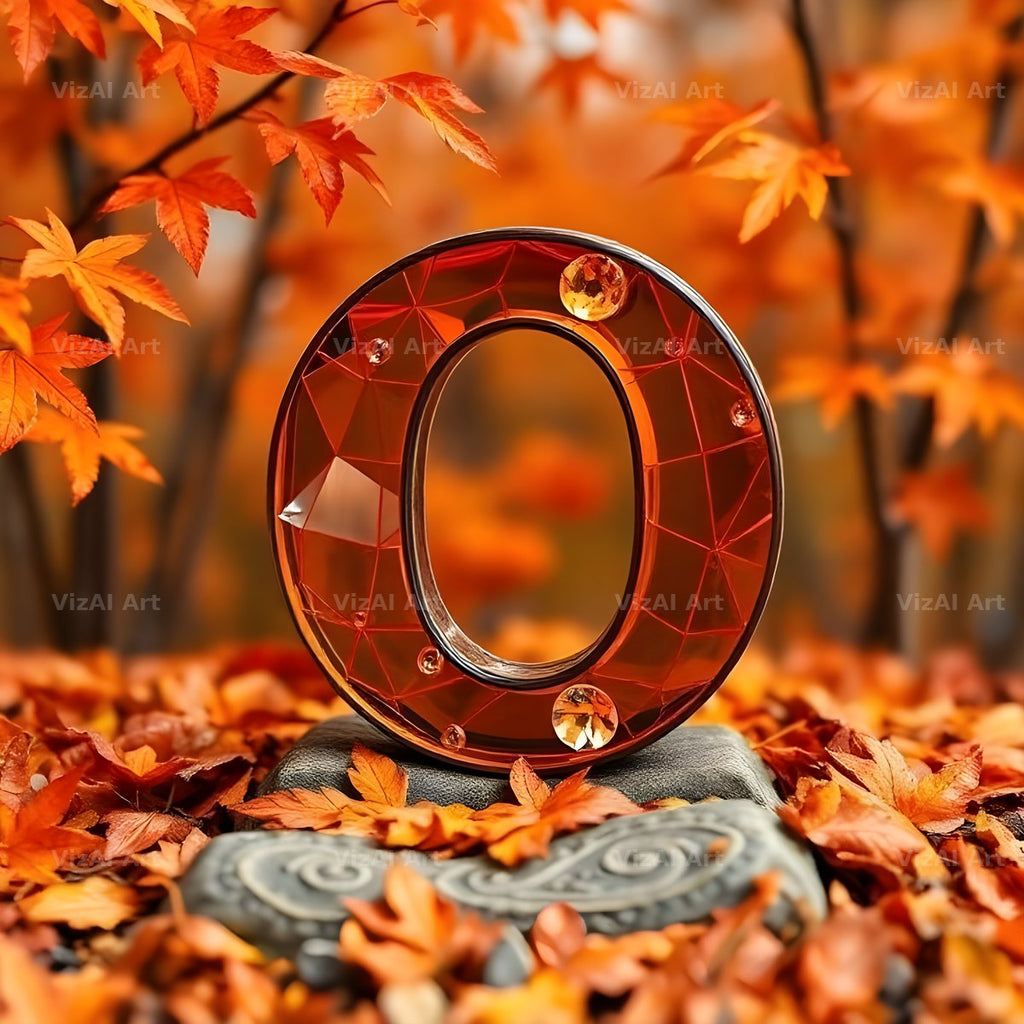 Autumn Maple Glow alphabet letter O