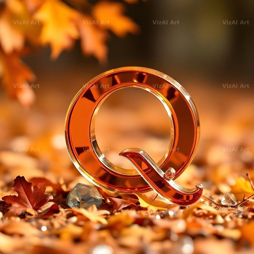 Autumn Maple Glow alphabet letter Q