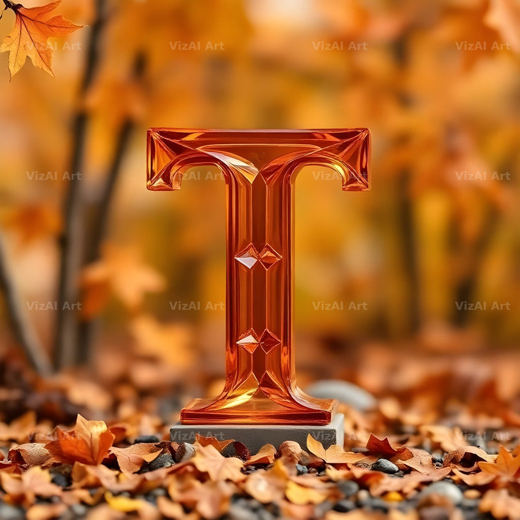 Autumn Maple Glow alphabet letter T