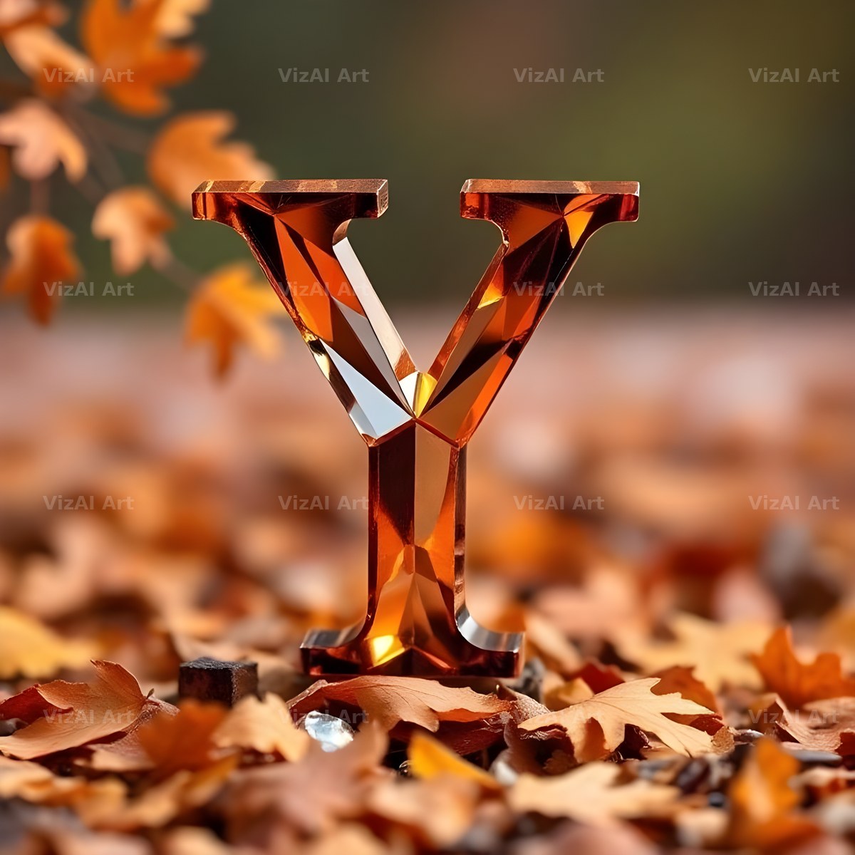 Autumn Maple Glow alphabet letter Y
