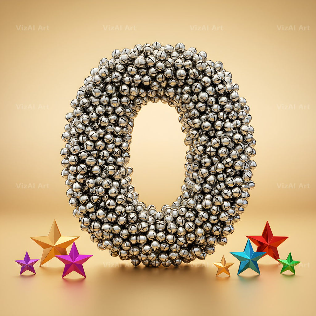 Silver Bead Star alphabet letter O