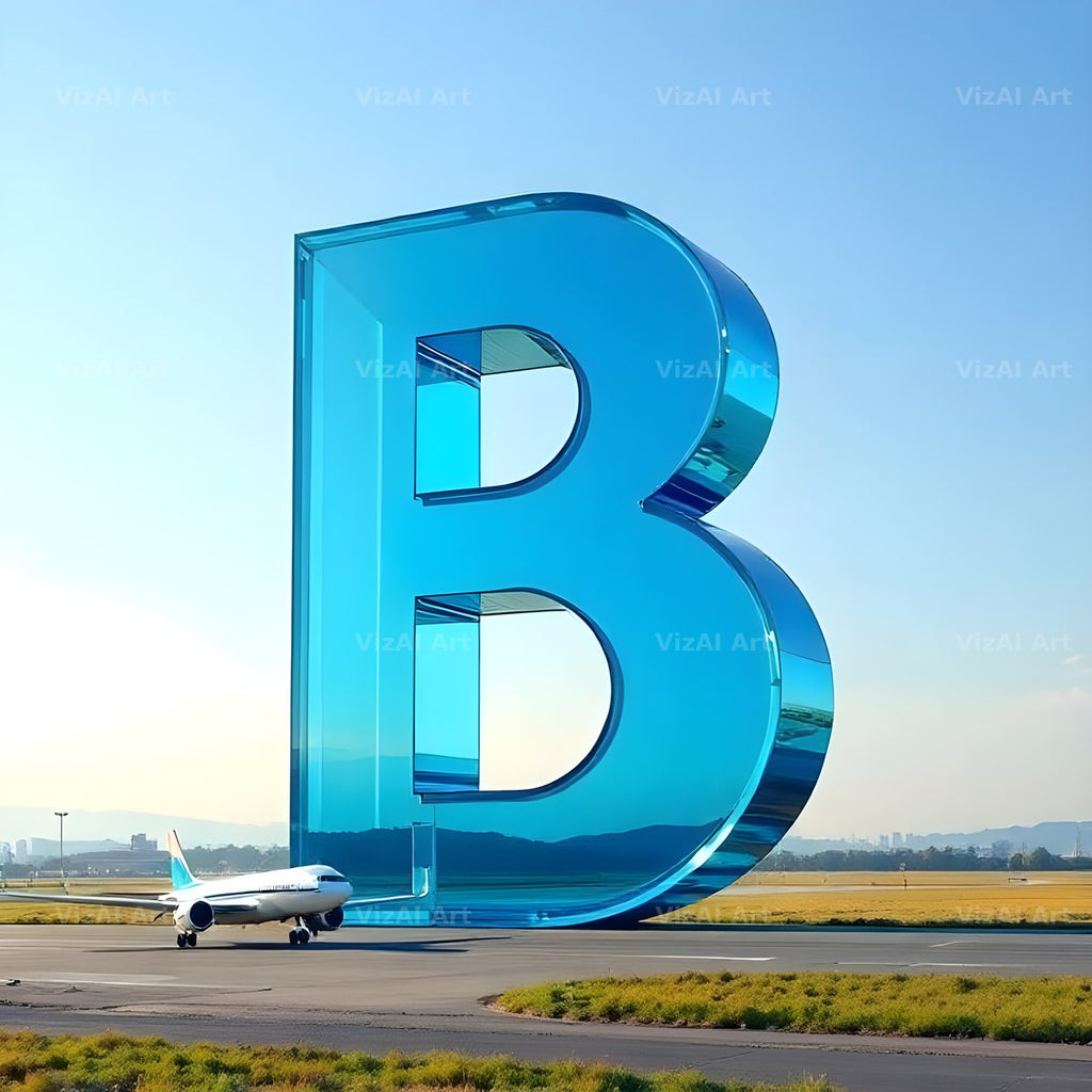 Airliner Runway Blue alphabet letter B