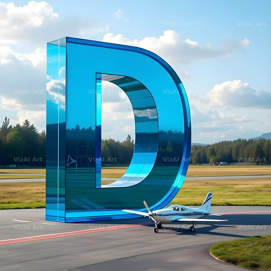 Airliner Runway Blue alphabet letter D