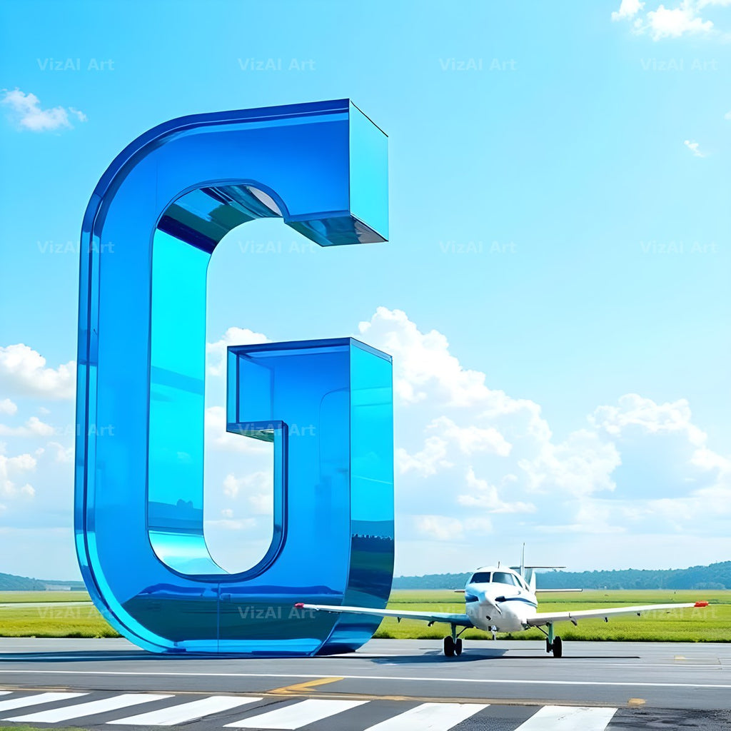 Airliner Runway Blue alphabet letter G