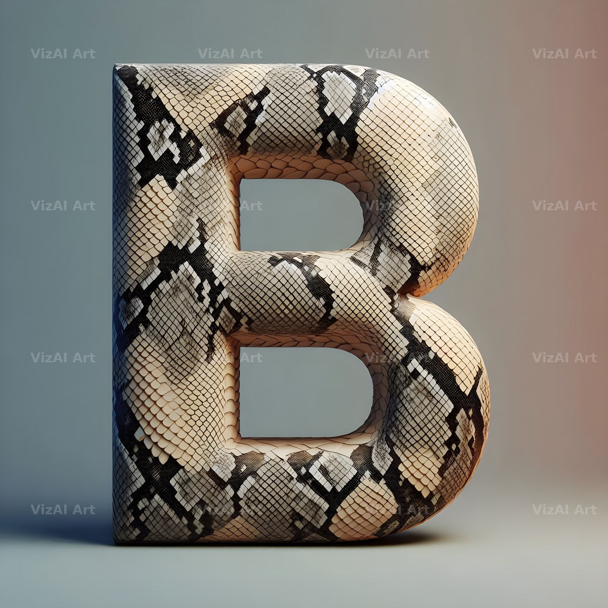 Snakeskin Texture alphabet letter B