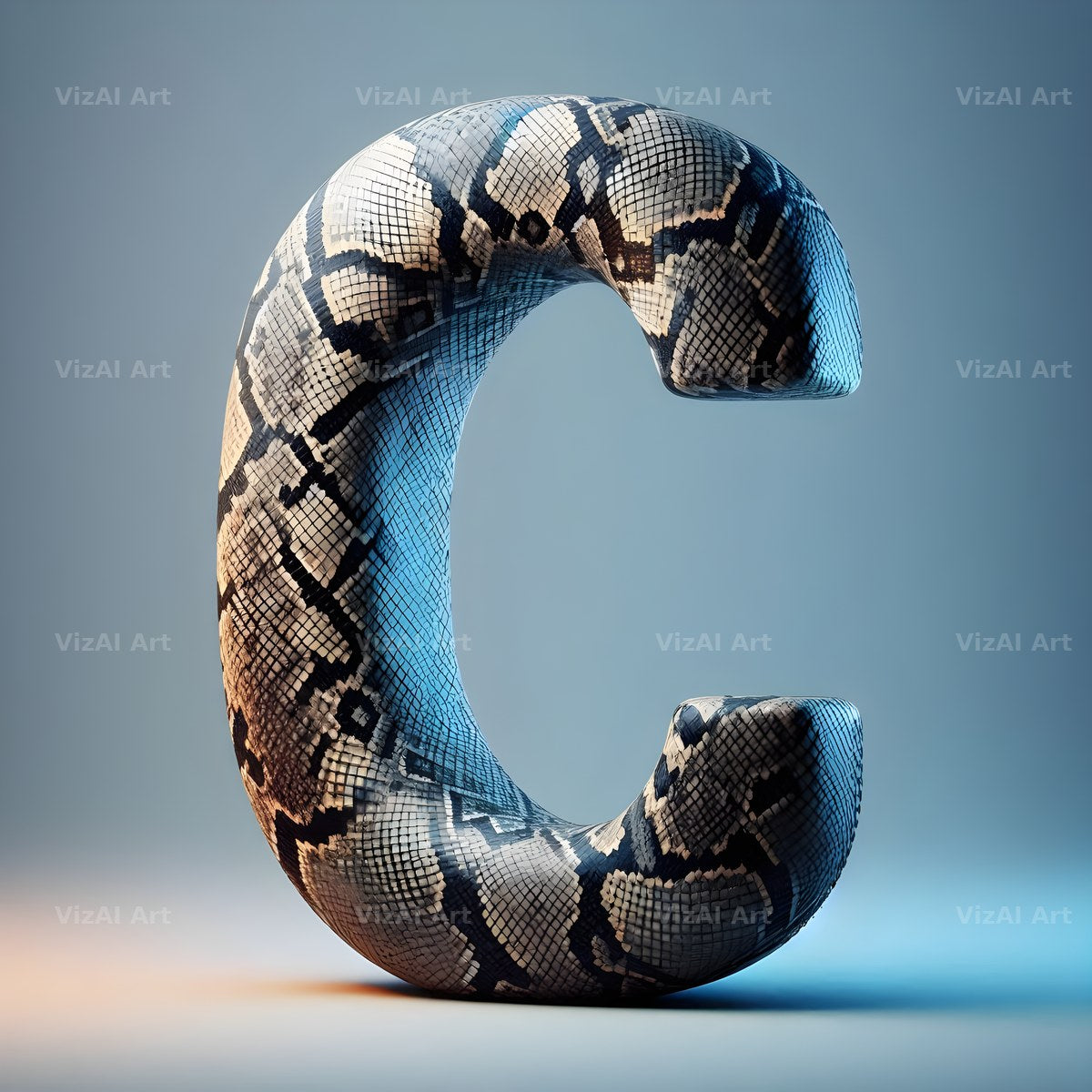 Snakeskin Texture alphabet letter C