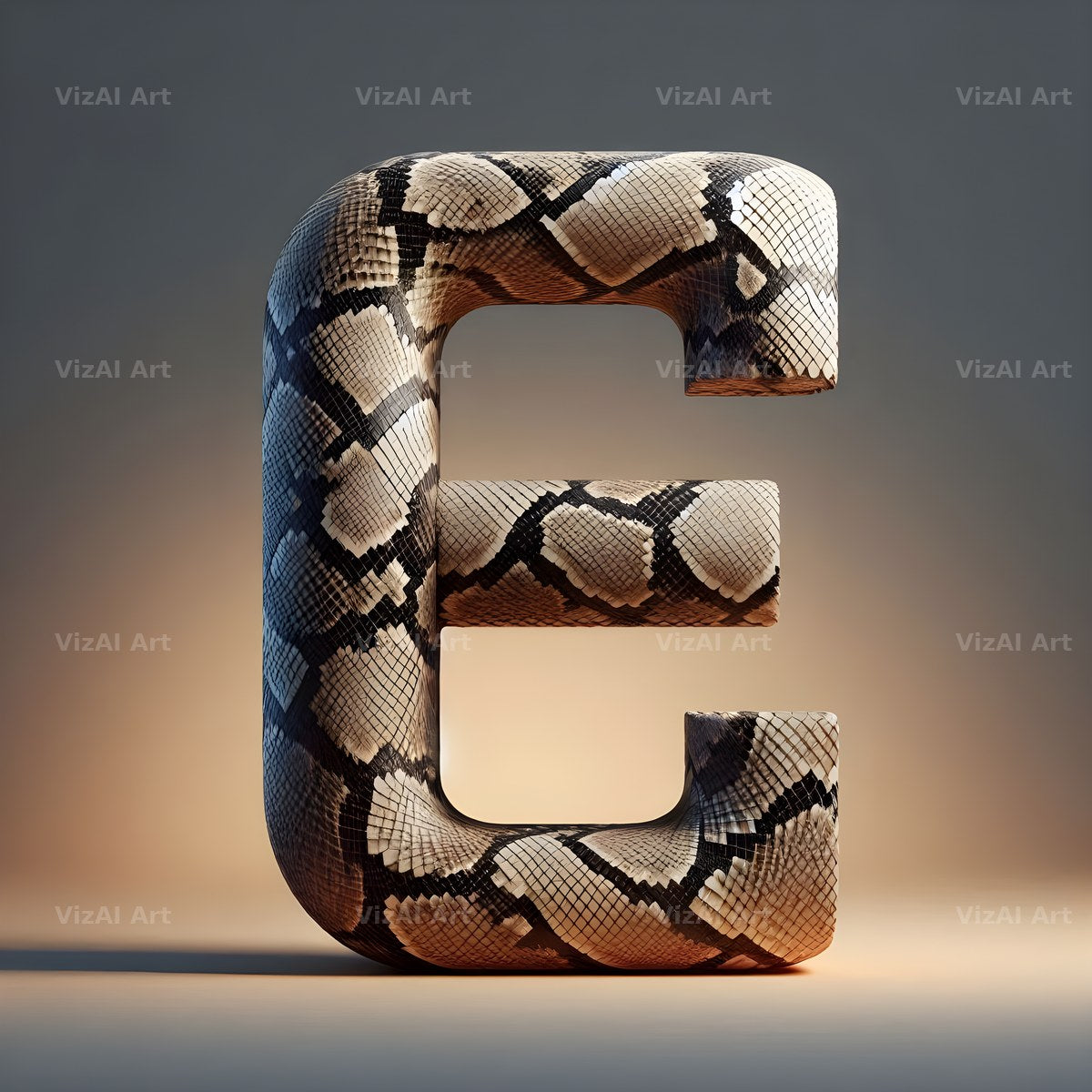 Snakeskin Texture alphabet letter E
