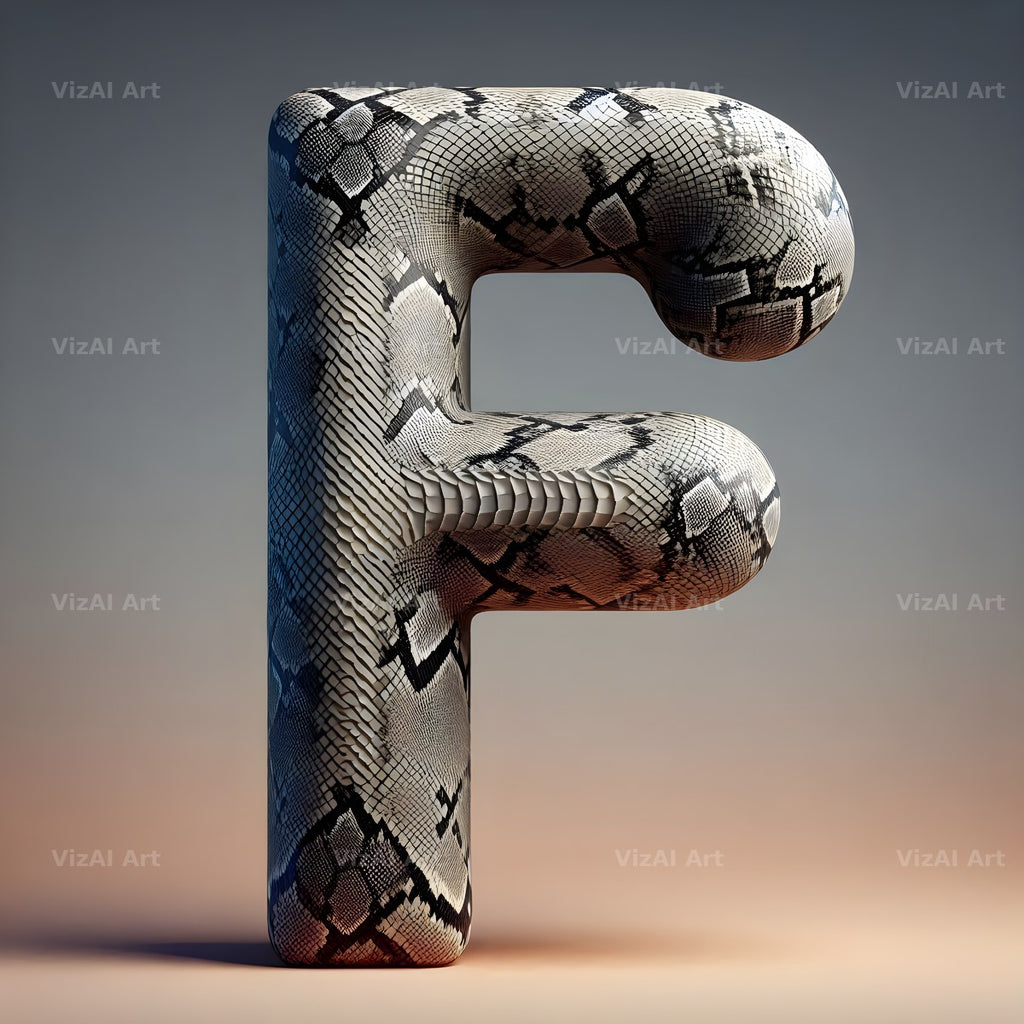 Snakeskin Texture alphabet letter F