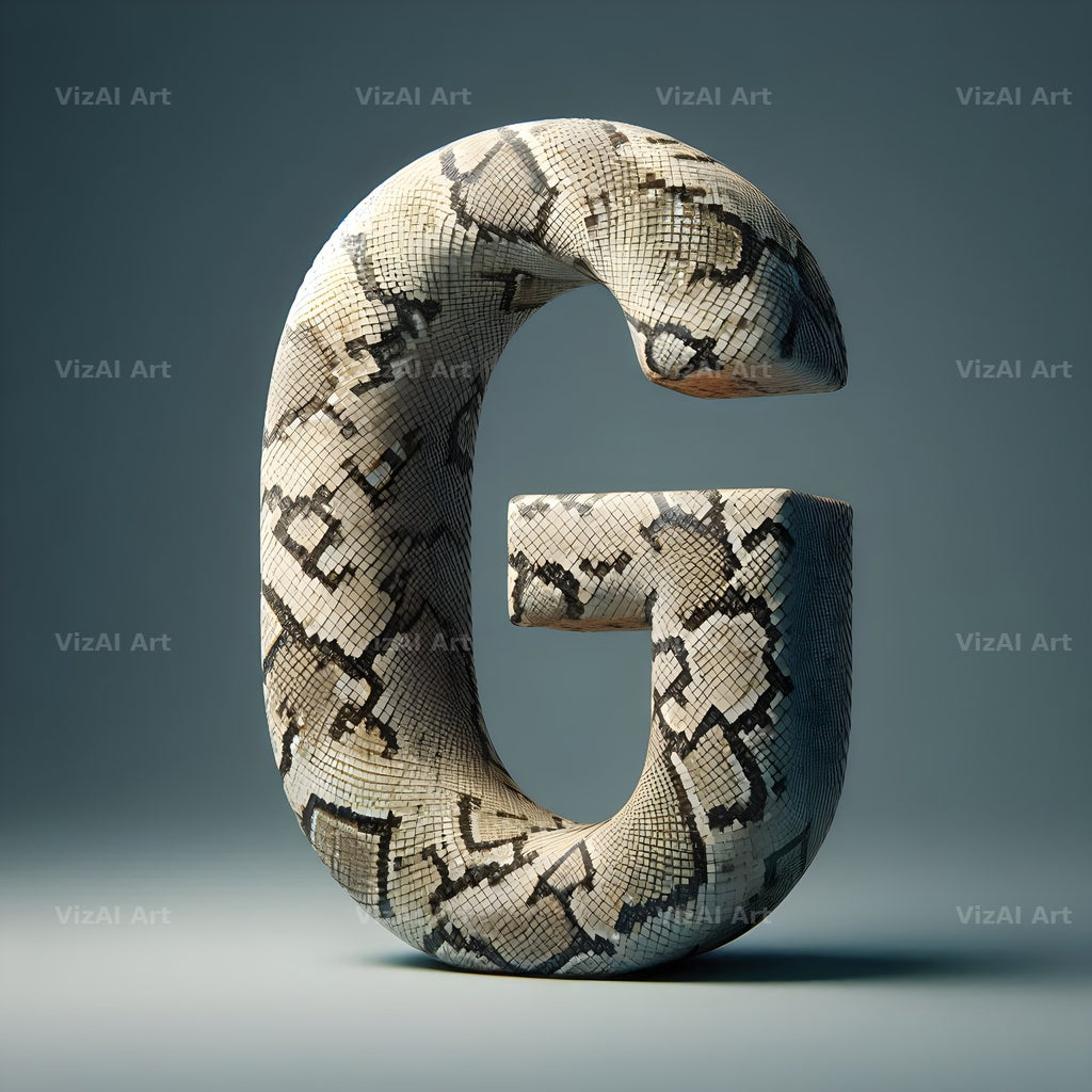 Snakeskin Texture alphabet letter G