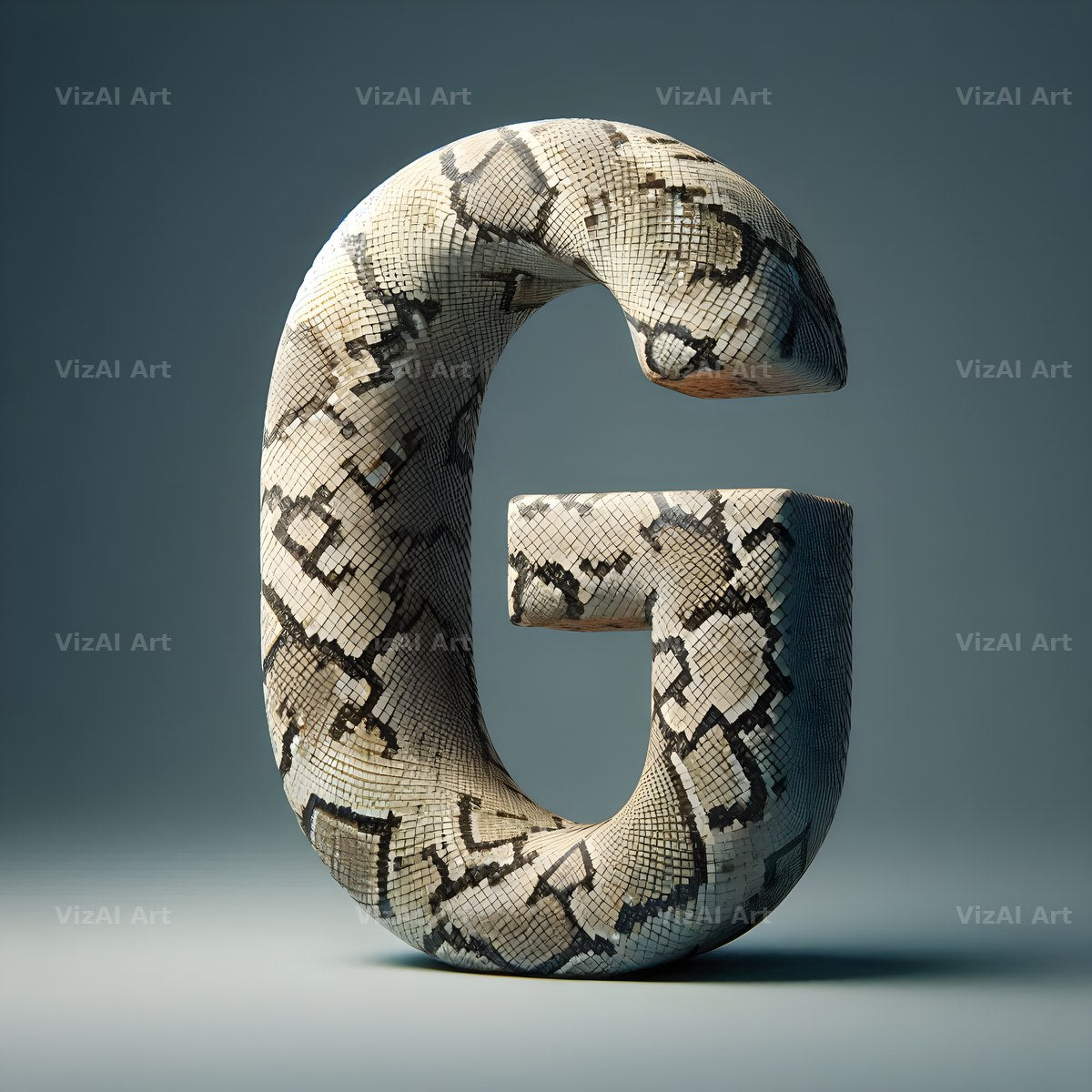 Snakeskin Texture alphabet letter G