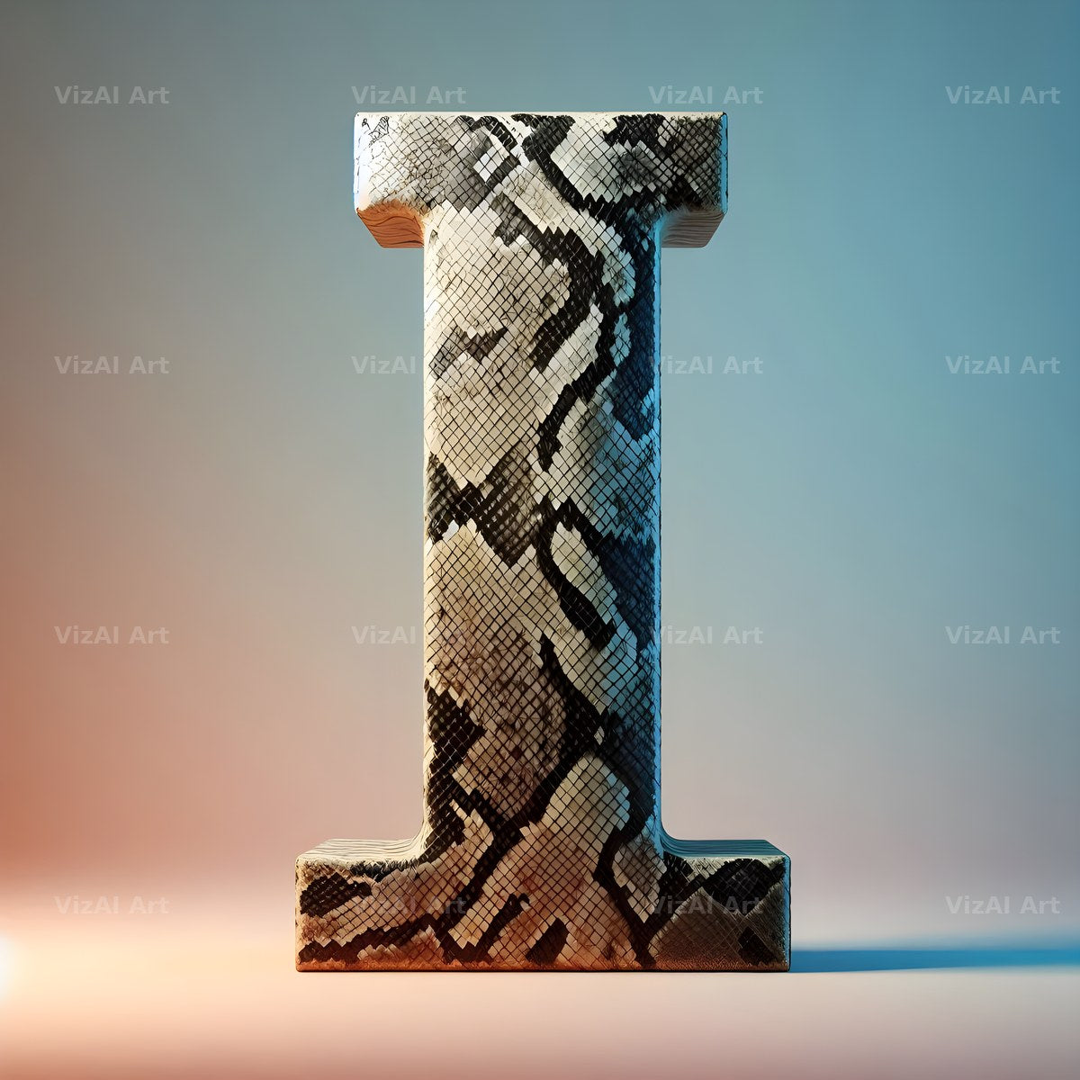 Snakeskin Texture alphabet letter I