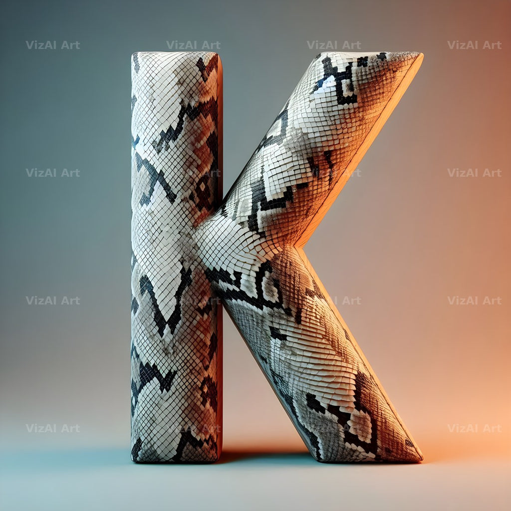 Snakeskin Texture alphabet letter K