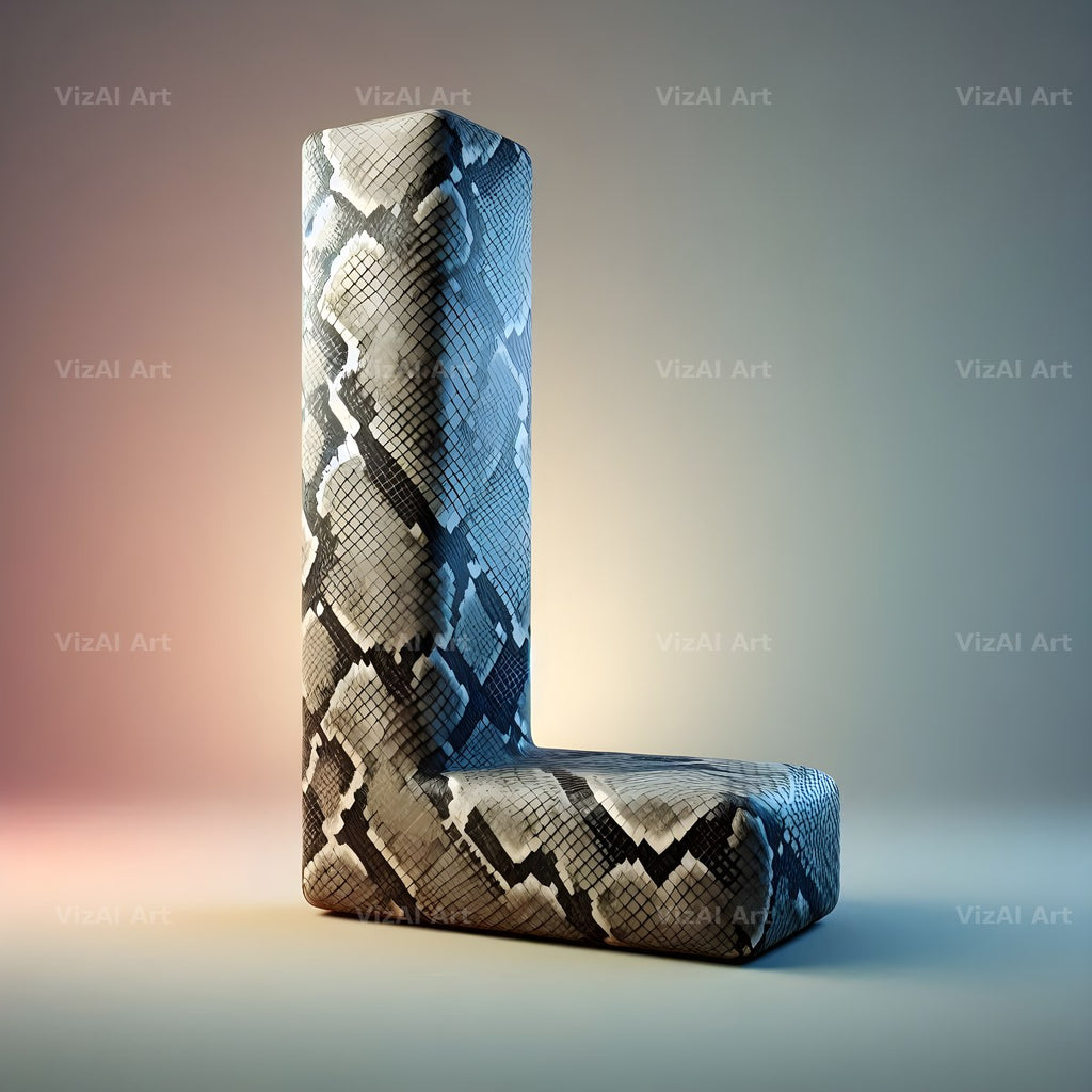 Snakeskin Texture alphabet letter L