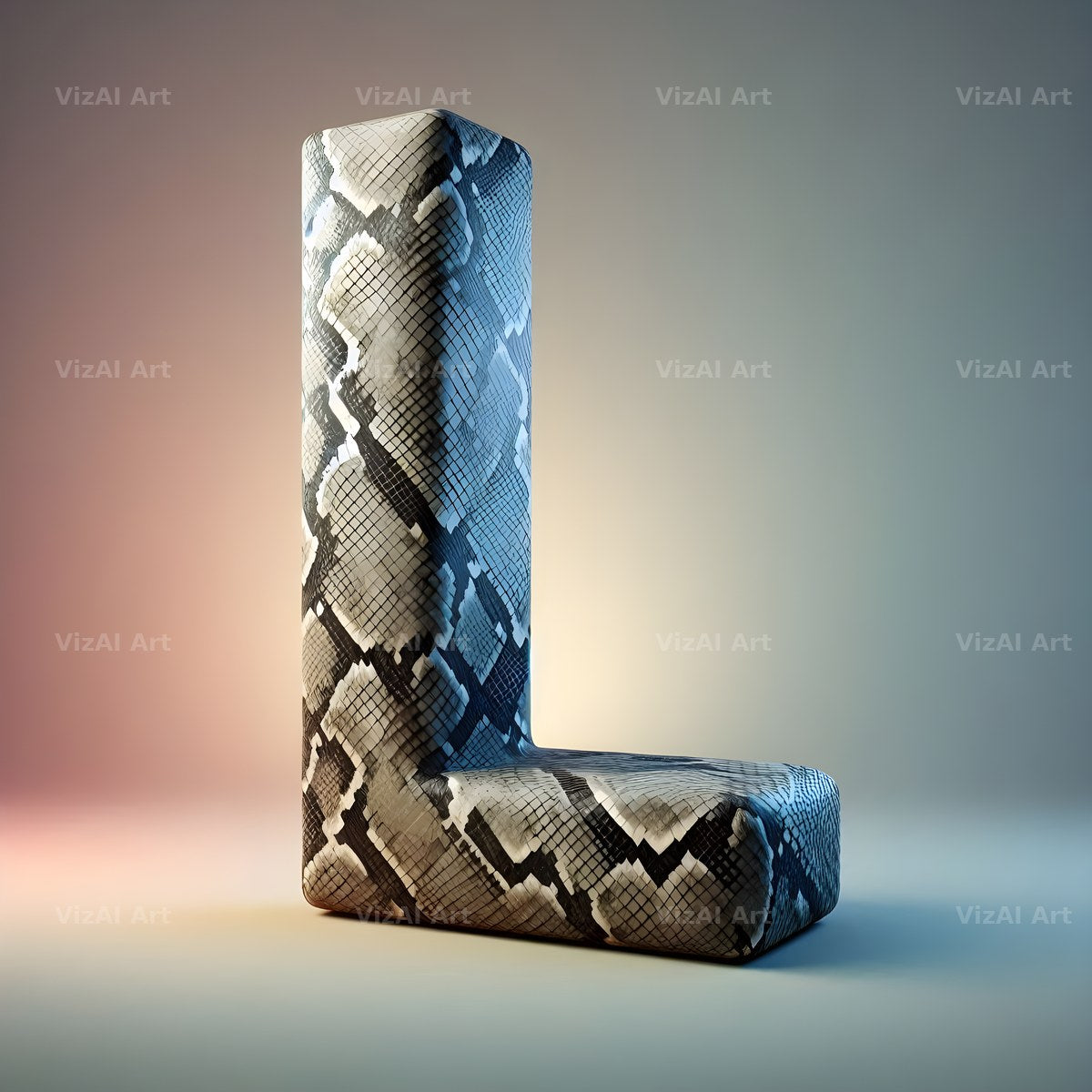 Snakeskin Texture alphabet letter L