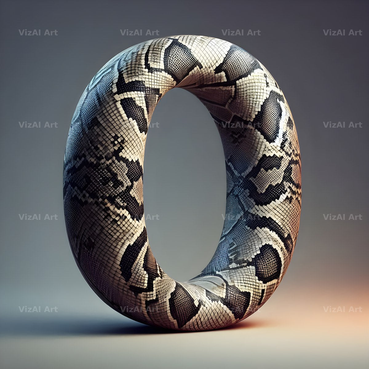 Snakeskin Texture alphabet letter O