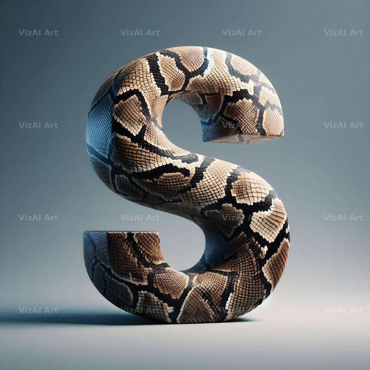 Snakeskin Texture alphabet letter S