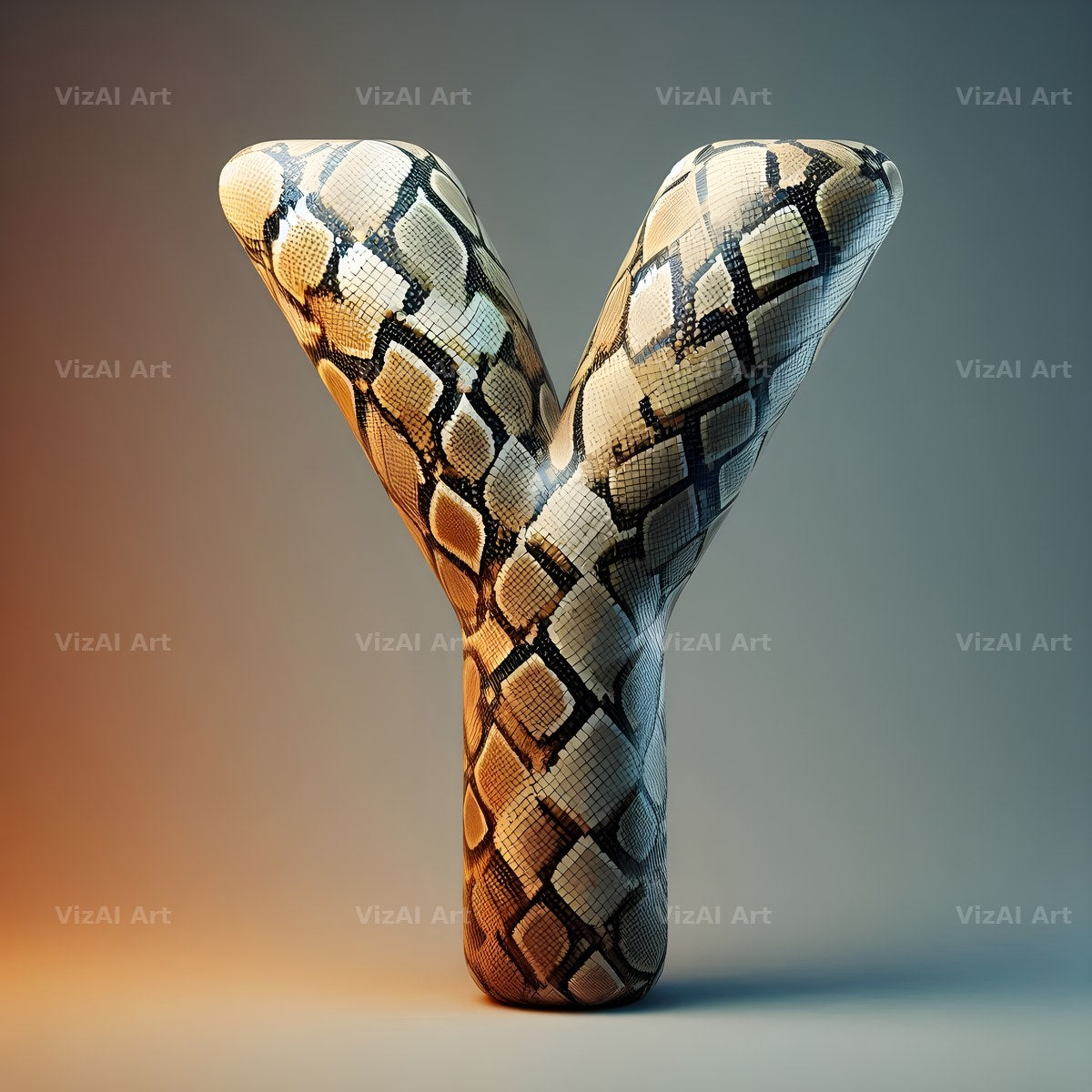 Snakeskin Texture alphabet letter Y
