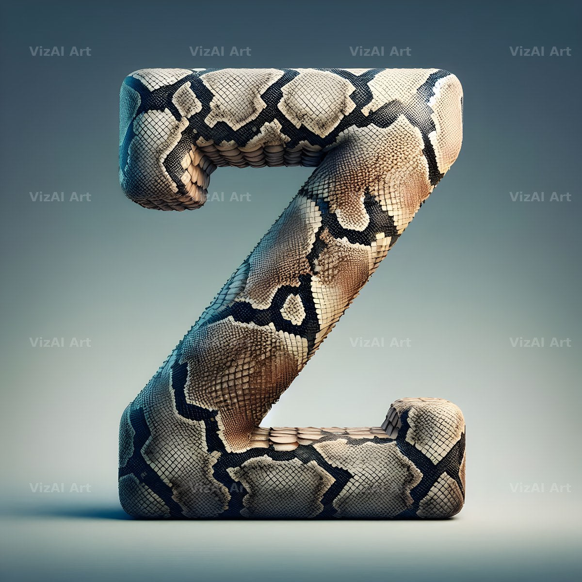 Snakeskin Texture alphabet letter Z