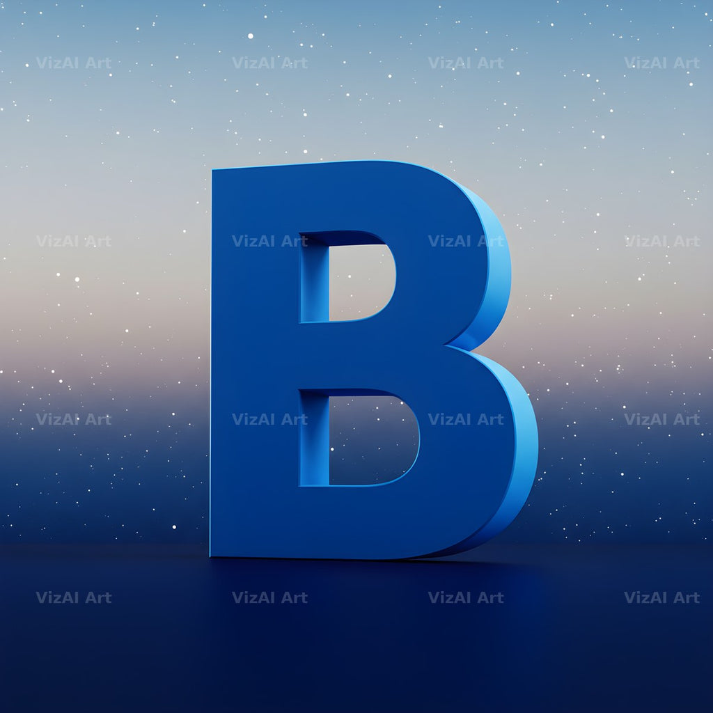 Starlit Night Sky alphabet letter B