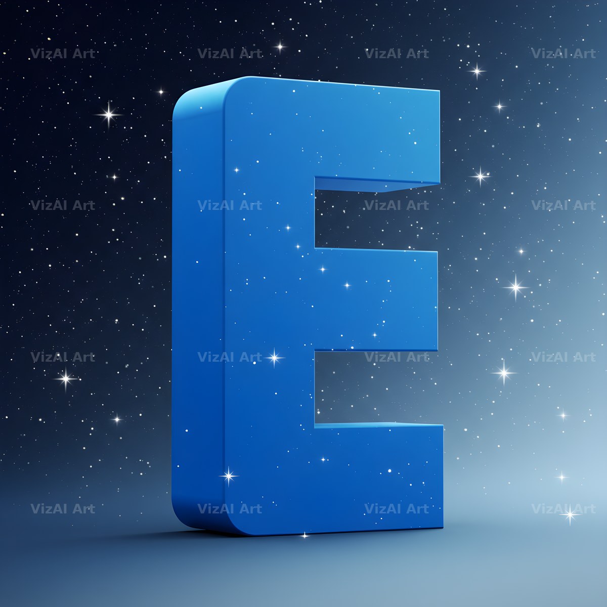 Starlit Night Sky alphabet letter E