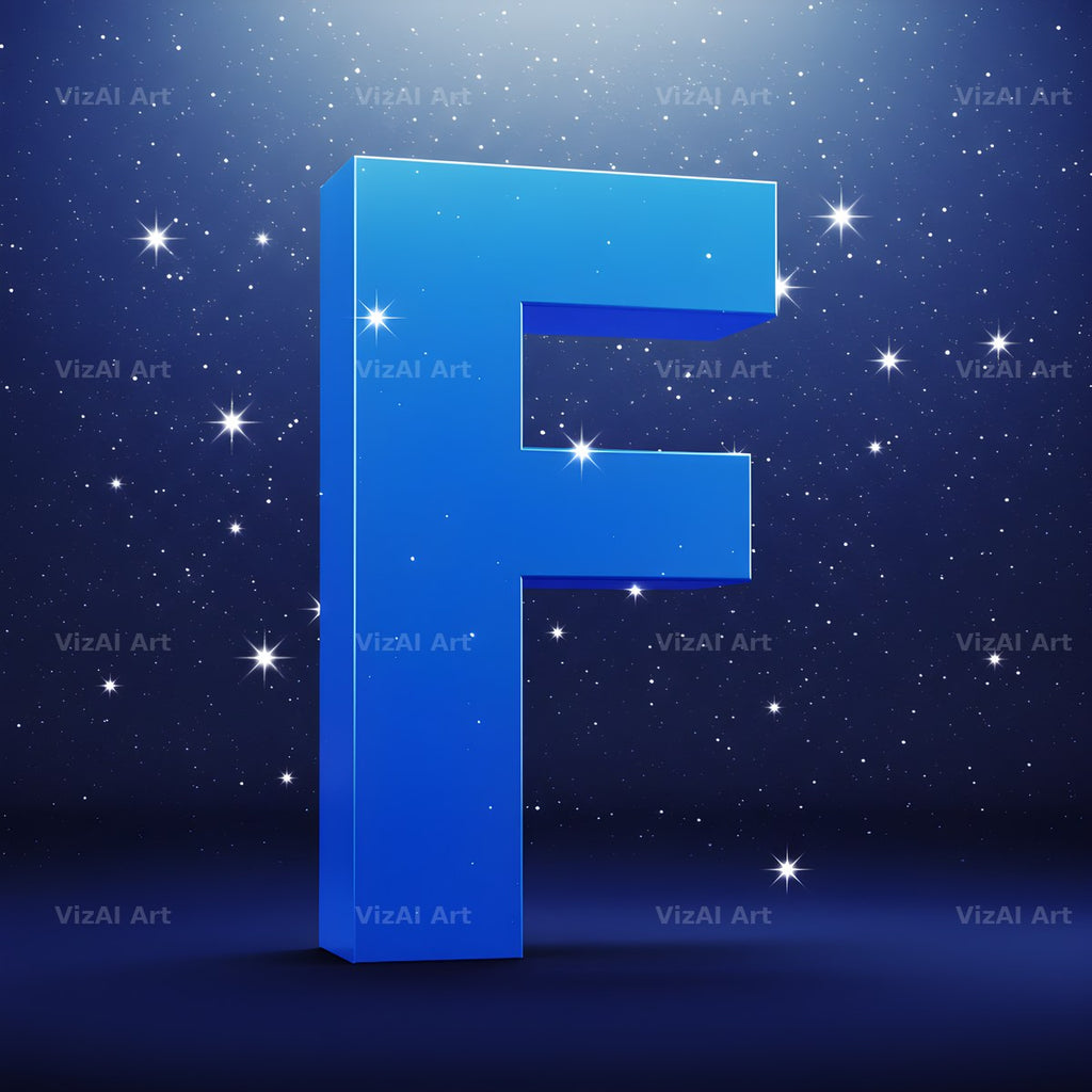 Starlit Night Sky alphabet letter F