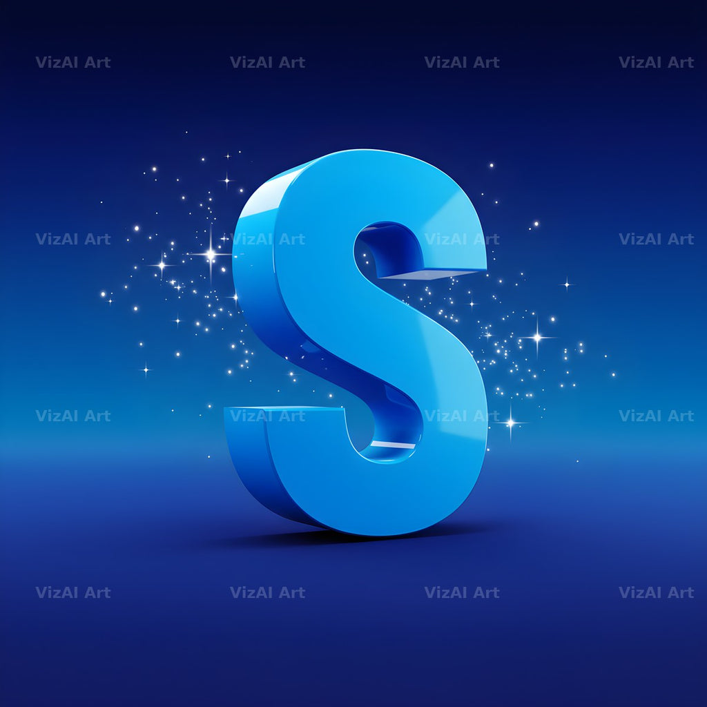 Starlit Night Sky alphabet letter S
