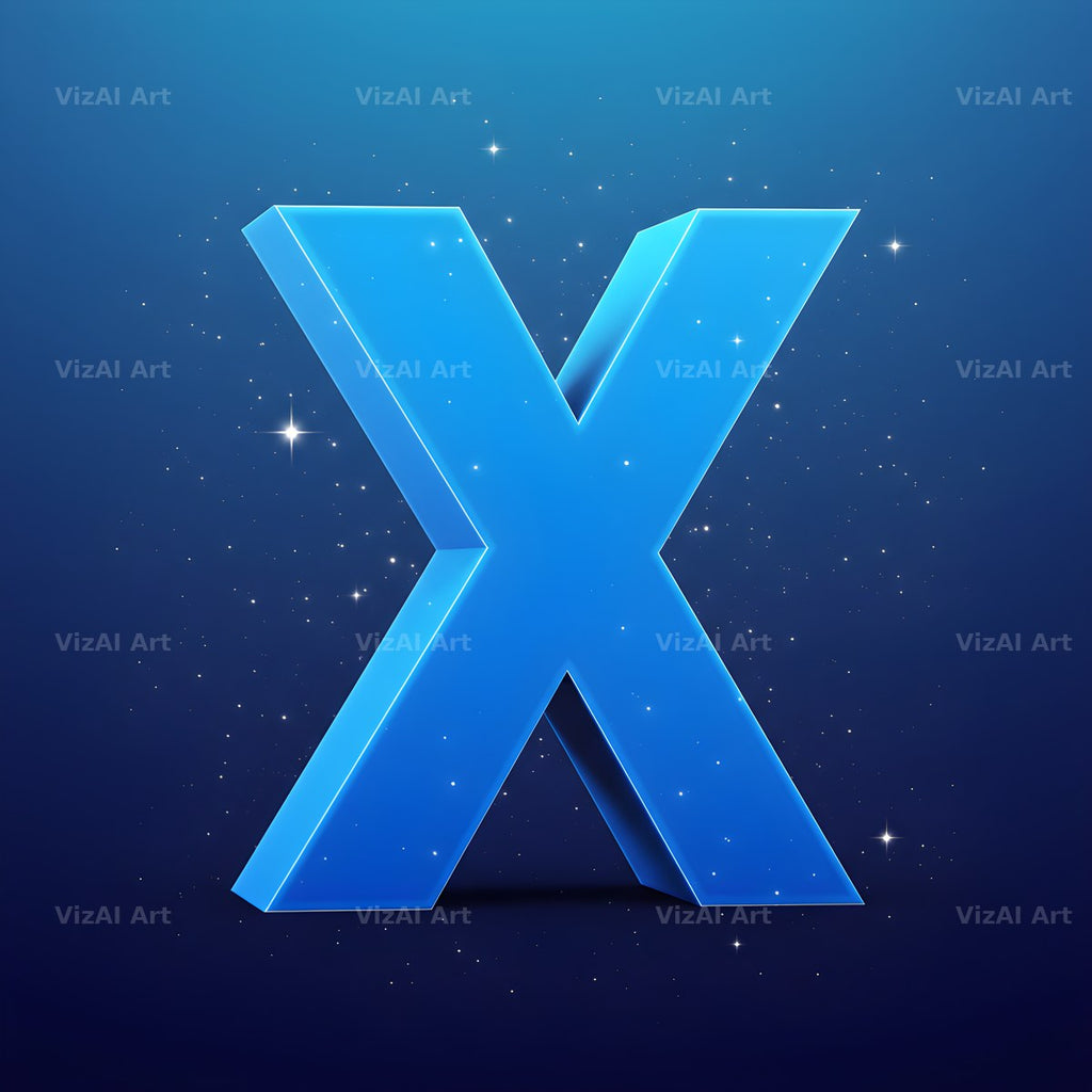 Starlit Night Sky alphabet letter X