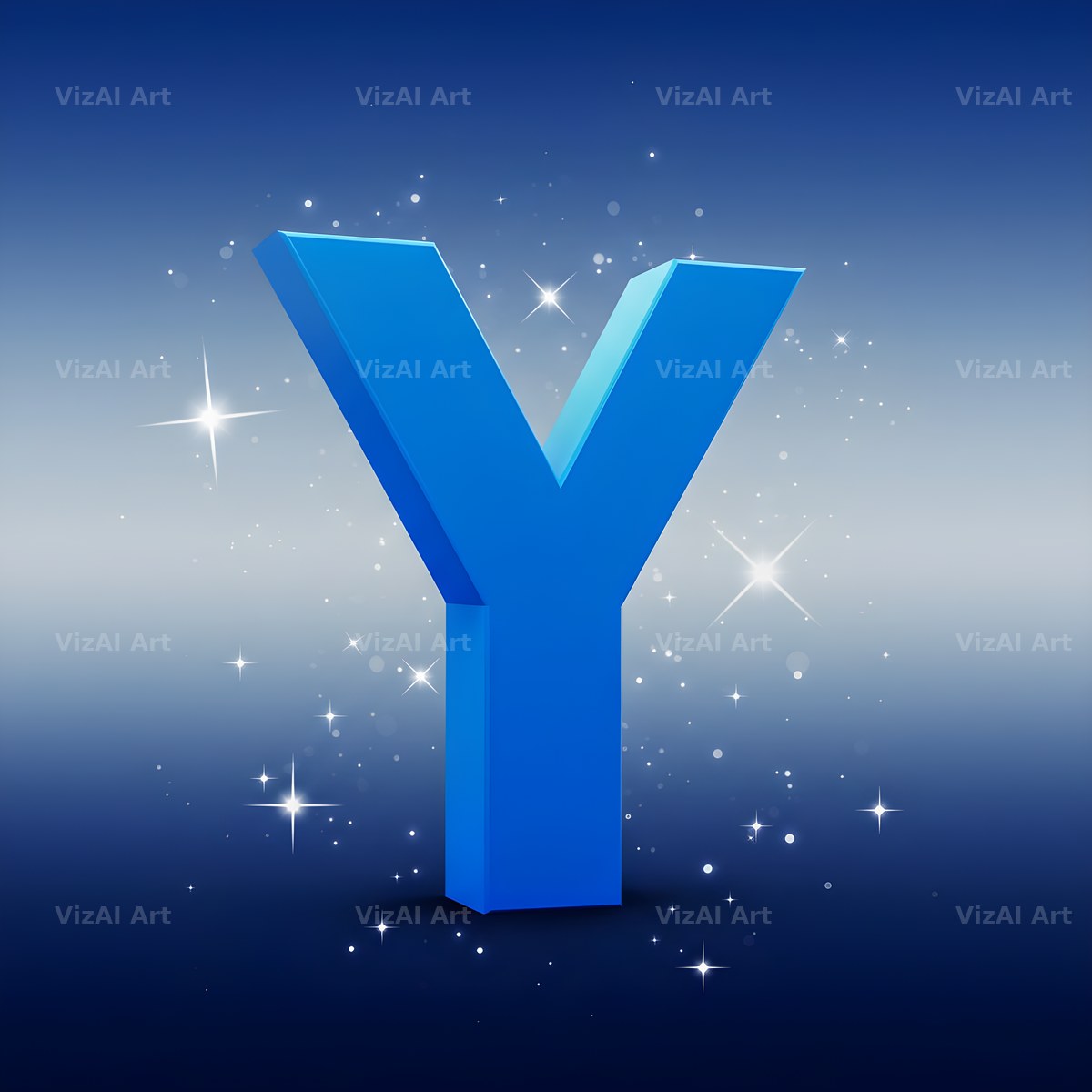 Starlit Night Sky alphabet letter Y