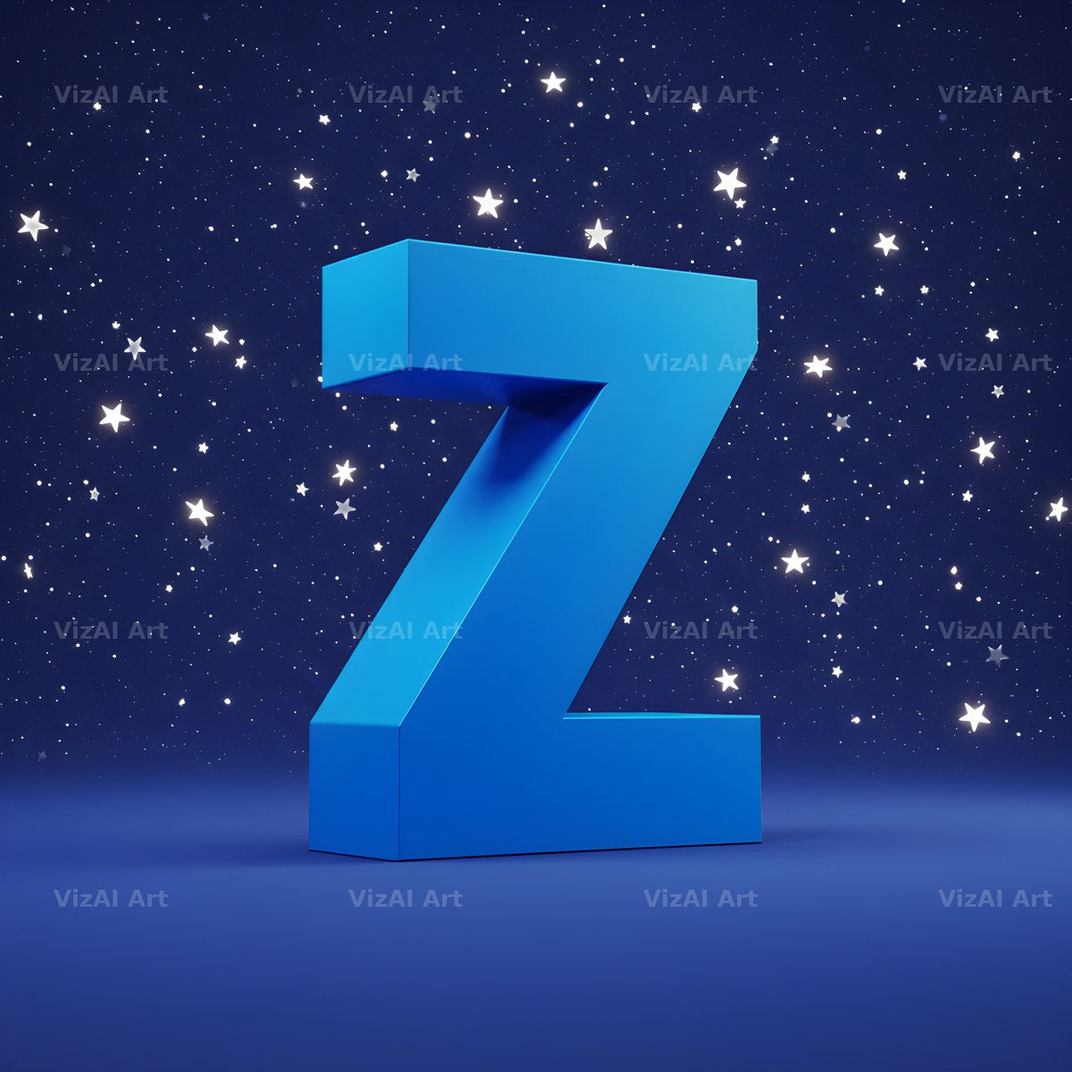 Starlit Night Sky alphabet letter Z