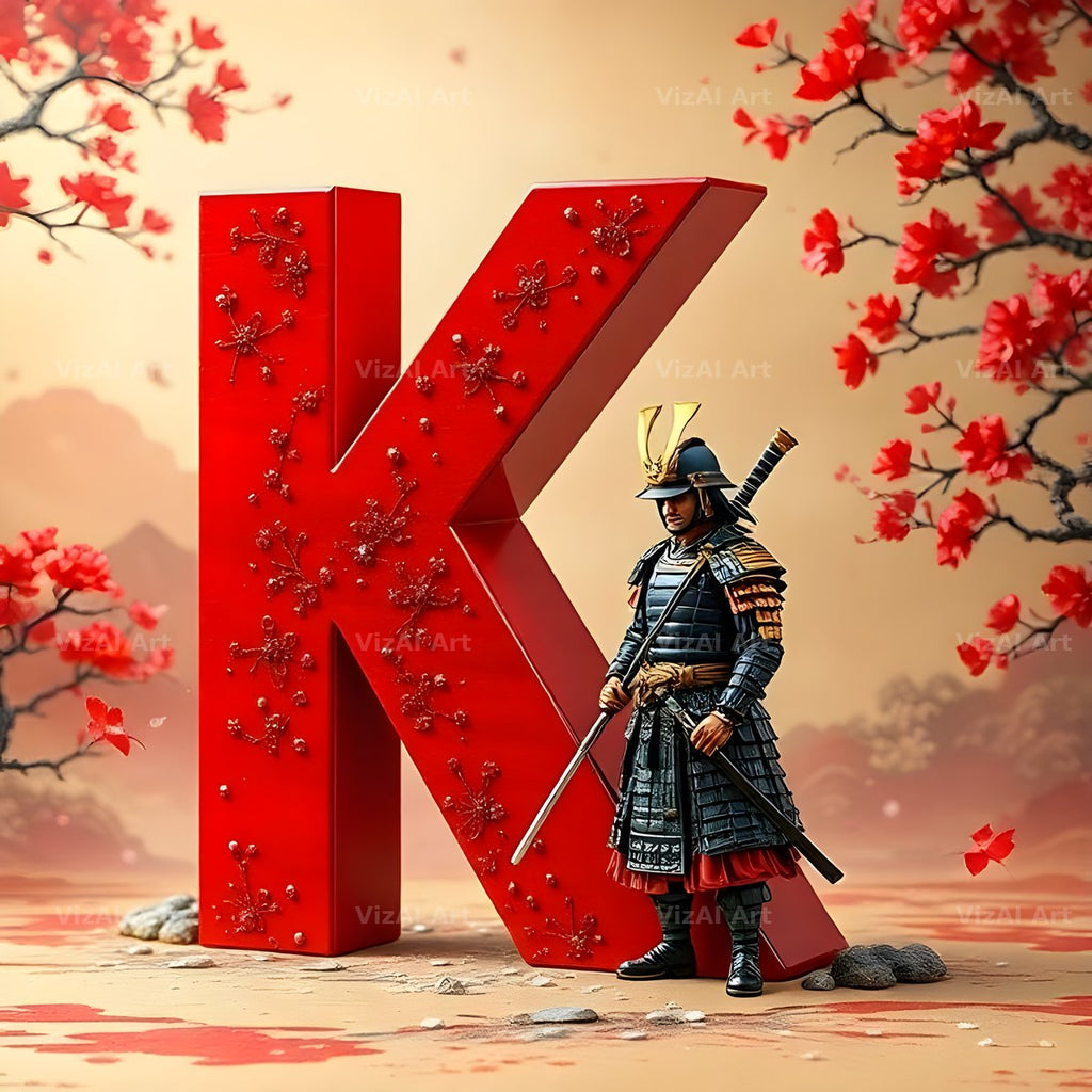 Samurai Blossom alphabet letter K
