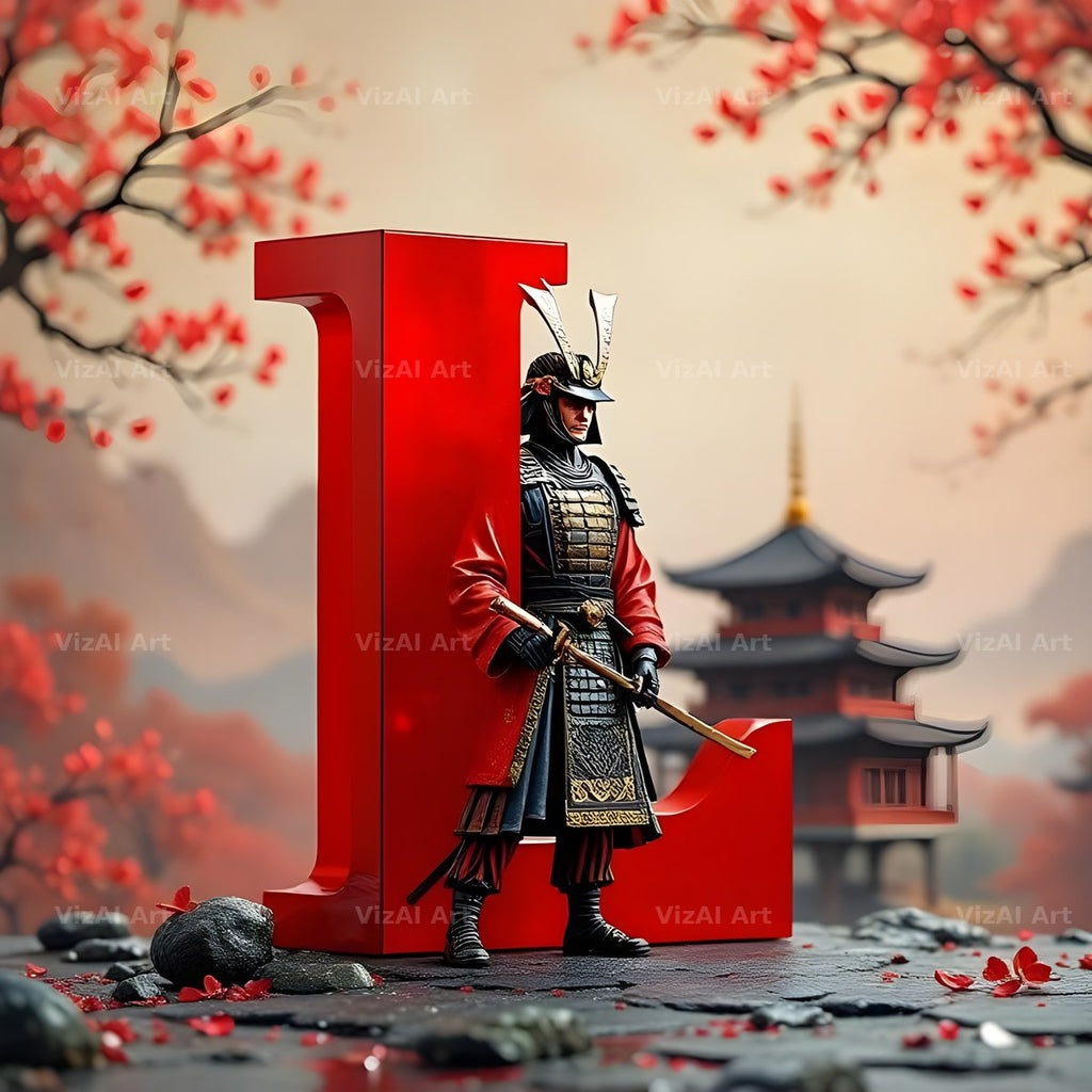 Samurai Blossom alphabet letter L