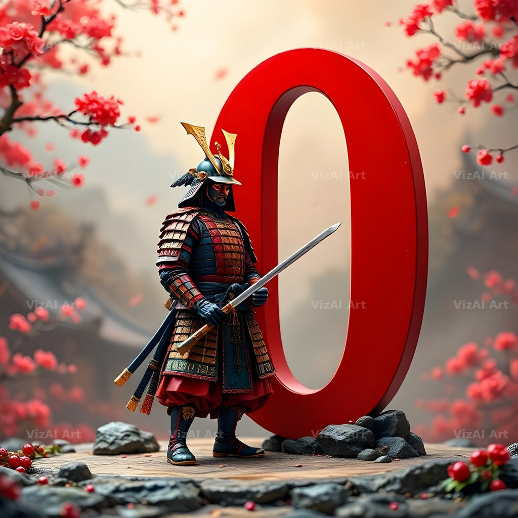 Samurai Blossom alphabet letter O