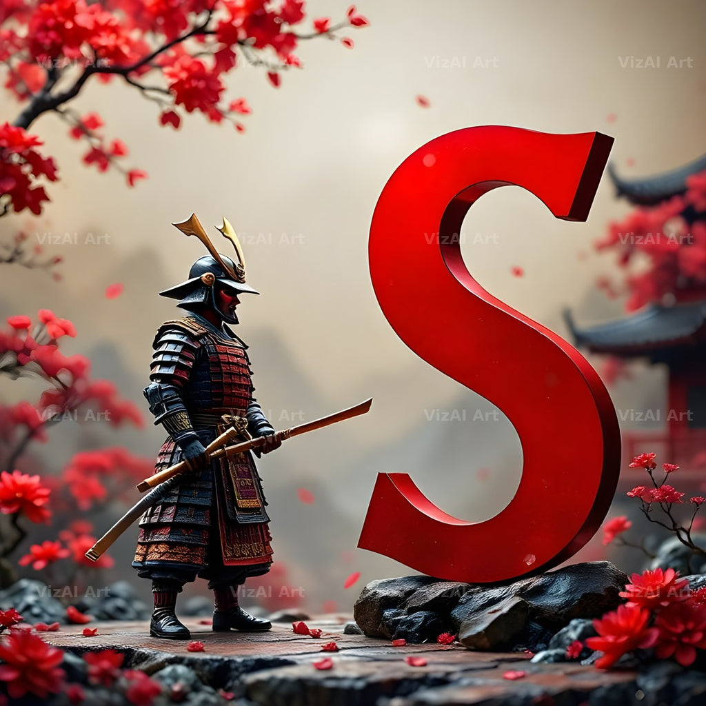 Samurai Blossom alphabet letter S
