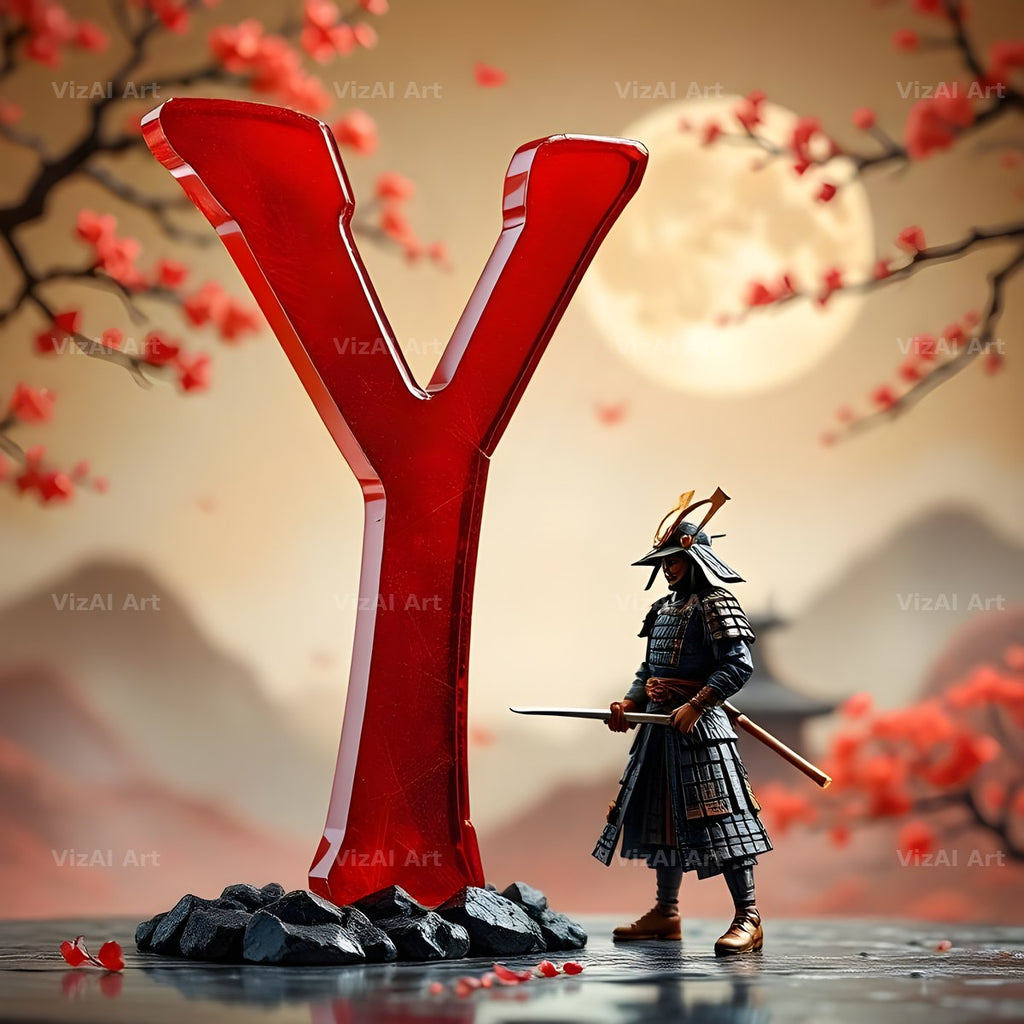 Samurai Blossom alphabet letter Y