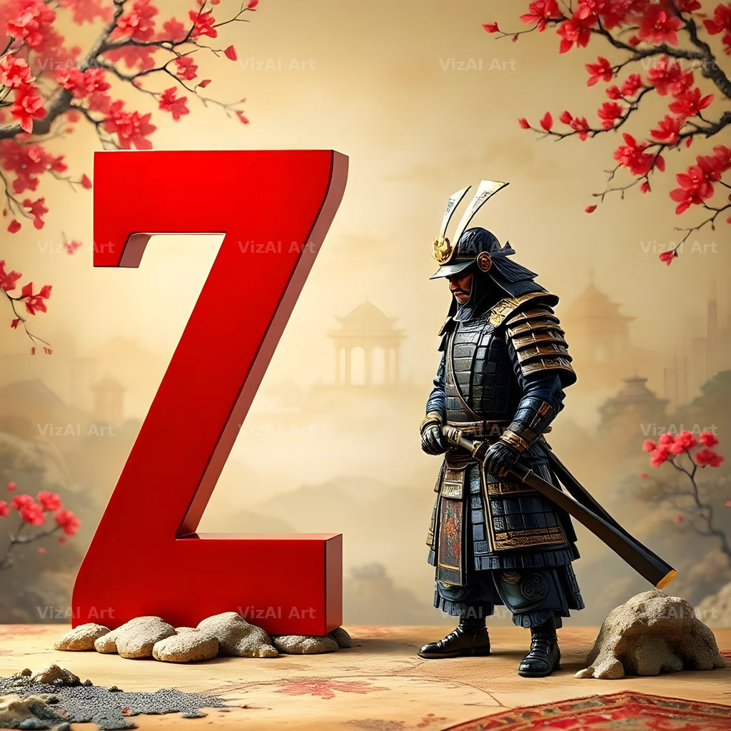 Samurai Blossom alphabet letter Z