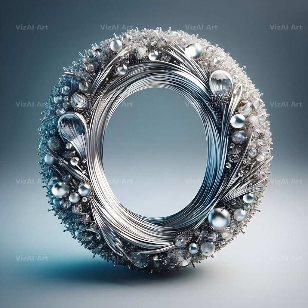 Silver Crystal alphabet letter O