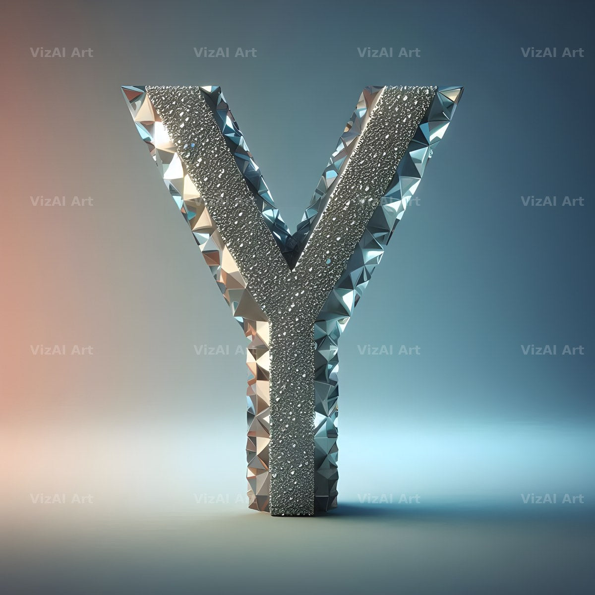 Silver Crystal alphabet letter Y