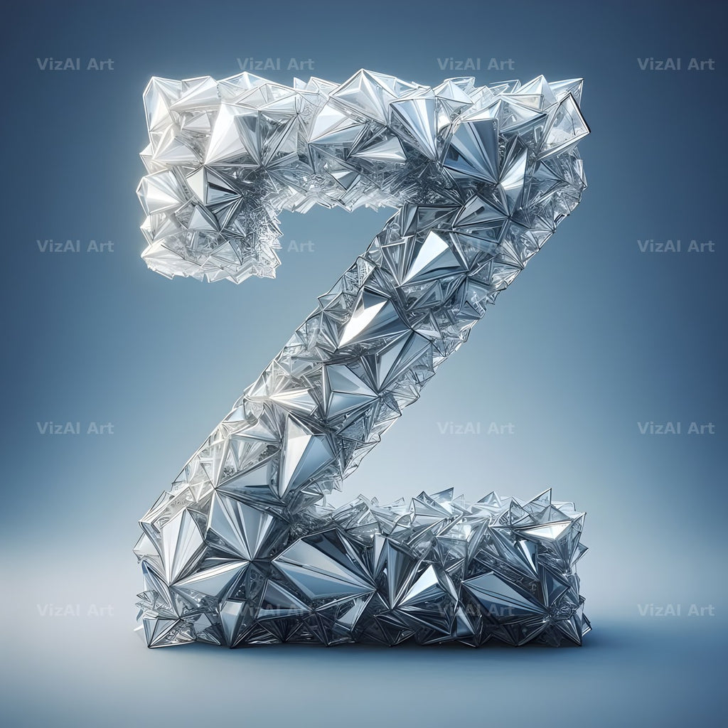 Silver Crystal alphabet letter Z